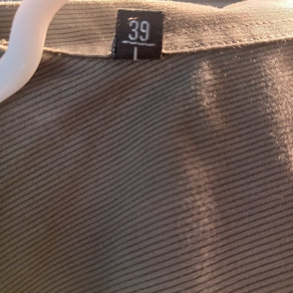 le 31 slim fit button downs shirt khaki simons 39 Large - Picture 3 of 3